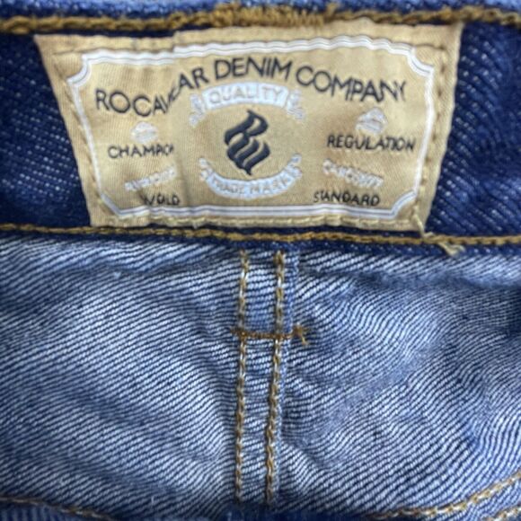 Rocawear Denim Company Jeans Mens 40 x 32 Dark Hip Hop Y2K Straight Baggy - Picture 3 of 10